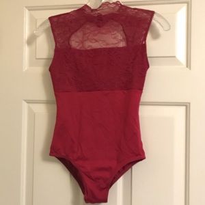 Suffolk Lace Sleeveless Turtleneck Leotard